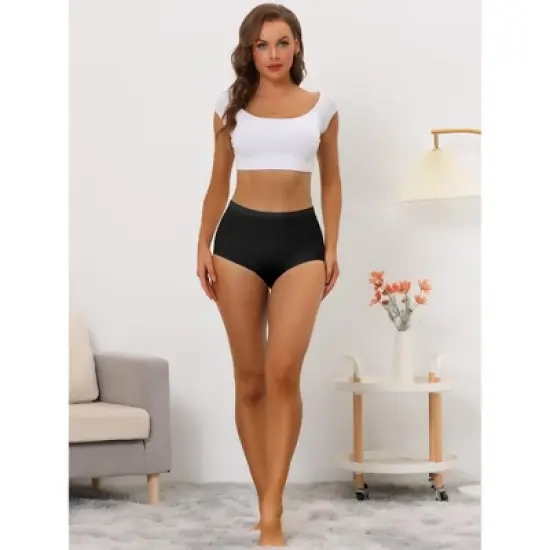 Allegra K Women's Elastic High-Waisted Unlined Breathable No-Show Hipster Underwear image {4}