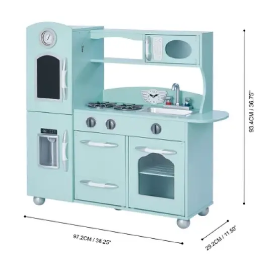 Mint Wooden Toy Kitchen with Fridge Freezer and Oven by Teamson Kids TD-11414M image {3}