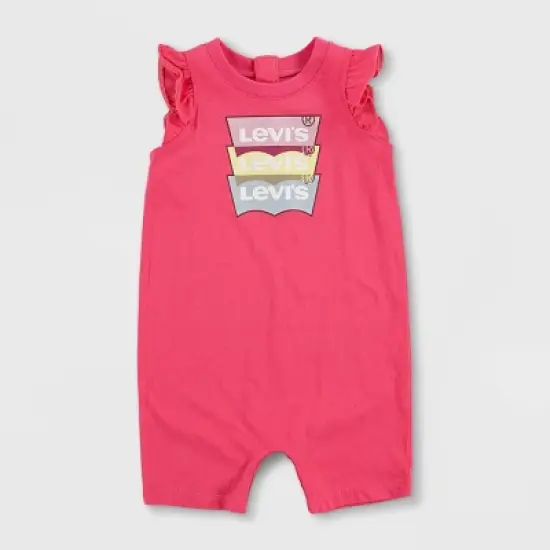 Levi's&reg; Baby Girls' Ruffle Sleeve Romper - Pink image {5}