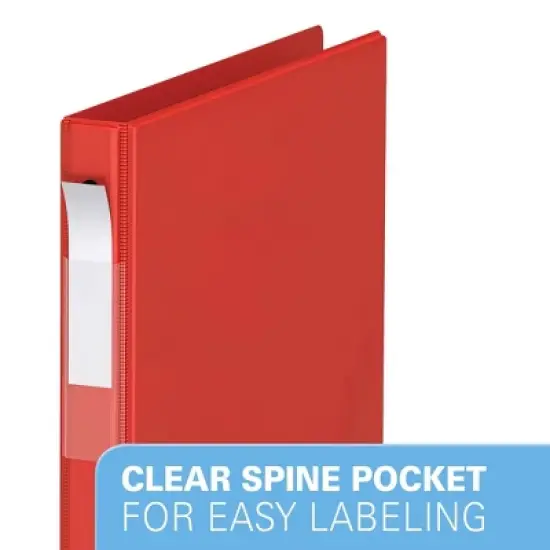 Davis Group 6pk 5/8" Premium Economy Round Ring Binders Red: .5 Inch, Polypropylene, 100 Sheet Capacity, 2 Pockets image {2}