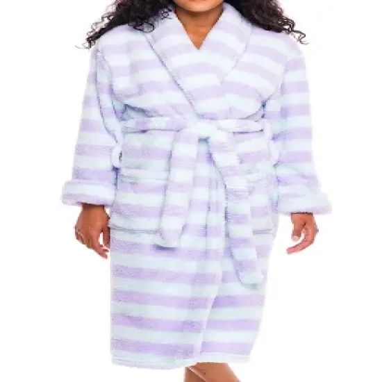 Women's Fuzzy Plush Fleece Winter Robe, Warm Soft Bathrobe for Her image {11}