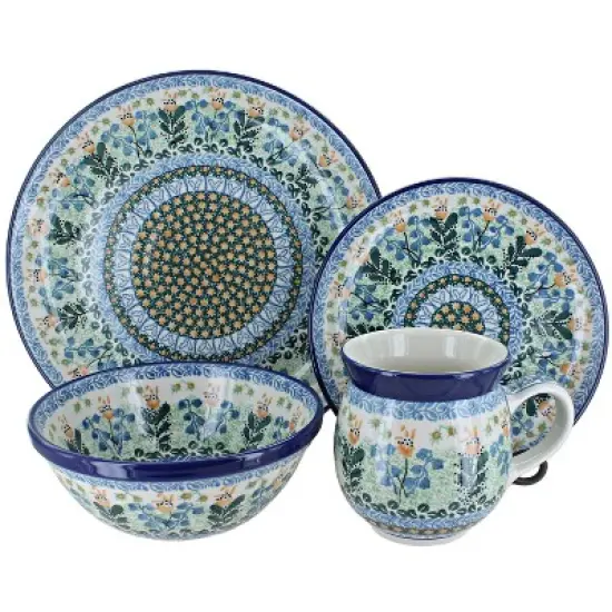Blue Rose Polish Pottery Ceramika Artystyczna Dinnerware (4 PC) image {20}