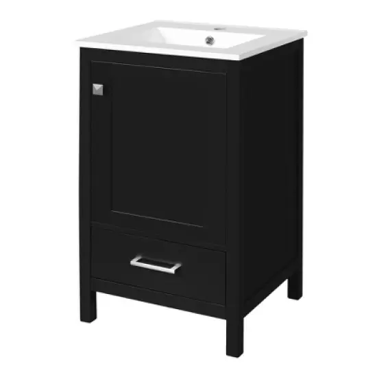 Whisen 30 in. Bathroom Storage Cabinet Bathroom Vanity with 2 Soft Closing Doors and Drawer image {9}