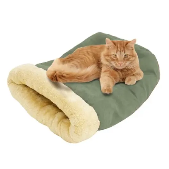 GOOPAWS 4 in 1 Self Warming Burrow Cat Bed Sleeping Cave image {5}