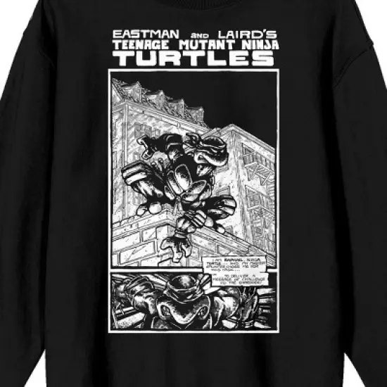 TMNT Comic Origins Crew Neck Long Sleeve Black Adult Sweatshirt image {1}