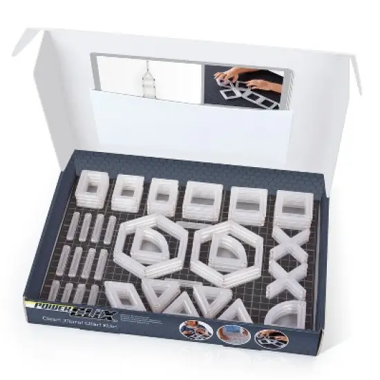 Guidecraft PowerClix� Frames, Clear, Magnetic Building Set, 74 Pieces image {1}