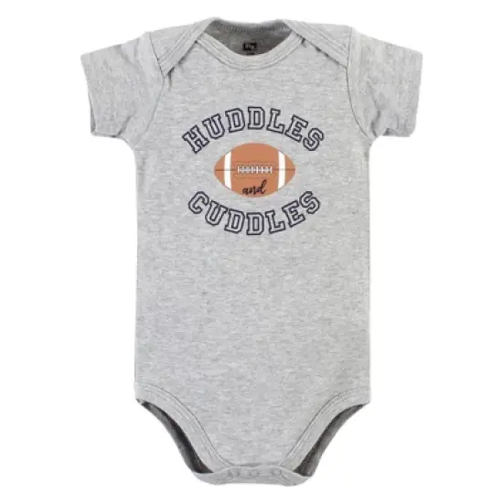 Hudson Baby Infant Boy Cotton Bodysuits, Football Huddles 3-Pack image {2}
