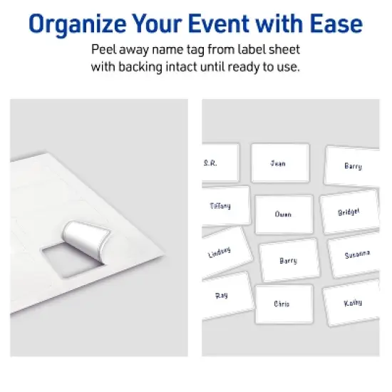 Avery Adhesive Name Badges, Silver Border, 2-1/3" x 3-3/8", 80ct image {5}