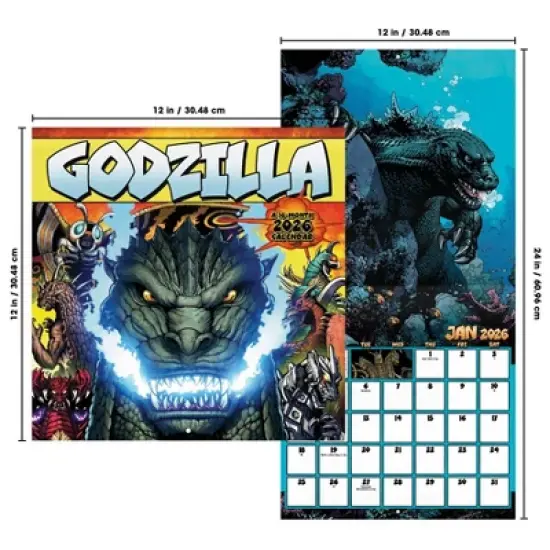 Trends International 2026 Godzilla Classic 12"x12" Wall Calendar image {6}