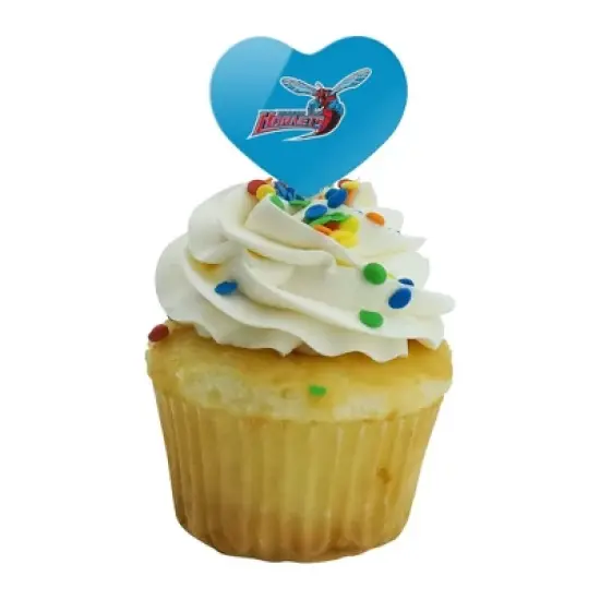 Delaware State University Primary Logo Heart Love Cupcake Picks Toppers Decoration Set of 6 image {4}
