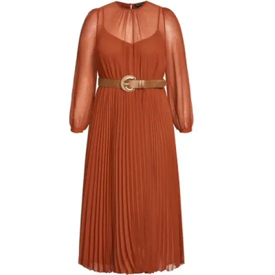 Women's Plus Size Love Pleat Dress - ginger | CITY CHIC image {2}