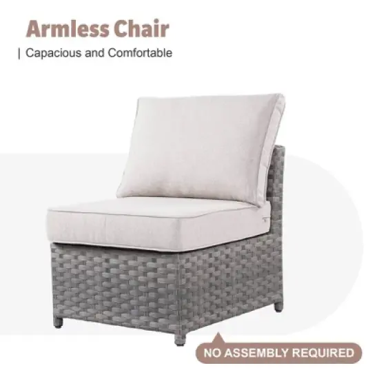 Tenaya 10pc Wicker Outdoor Patio Furniture Set Conversation Sofa with a Metal Fire Pit, Swivel Chairs and Cushions image {4}