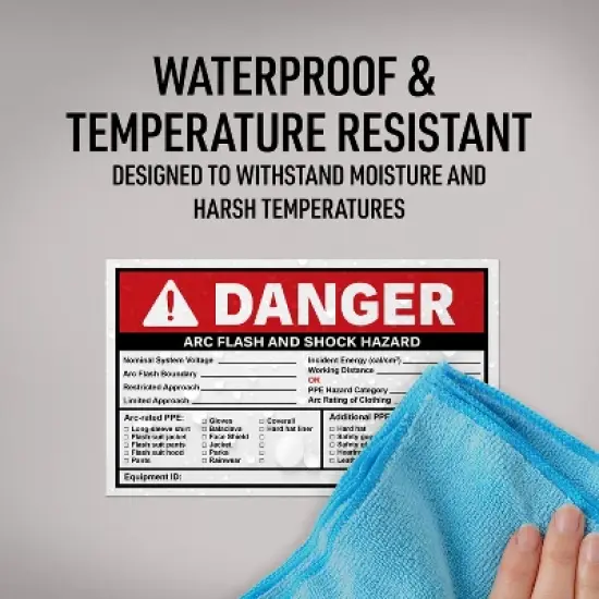 Avery Arc Flash/Shock Danger Labels, Waterproof, UV Resistant, Preprinted, Handwrite-Only, 4.75" x 7.75", 40 Warning Decal Labels image {5}