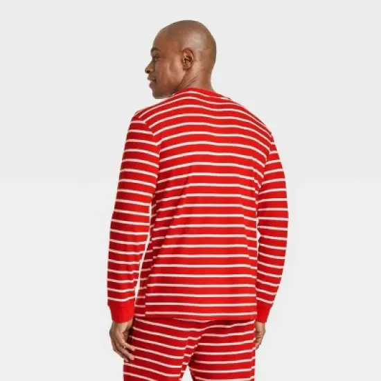 Men's Striped Matching Family Thermal Pajama Top - Wondershop&trade; Red image {1}
