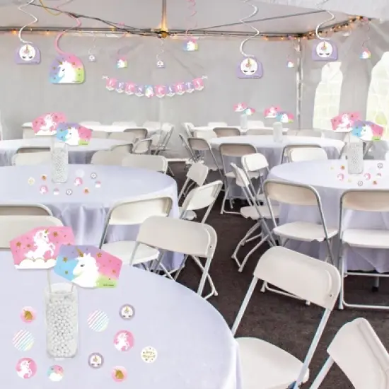 Big Dot of Happiness Rainbow Unicorn - Magical Unicorn Baby Shower or Birthday Party Supplies Decoration Kit - Decor Galore Party Pack - 51 Pieces image {2}