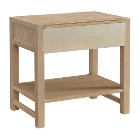 Arden 2 Drawer Wood Nightstand with Open Shelf Light Driftwood - Alaterre Furniture image {7}
