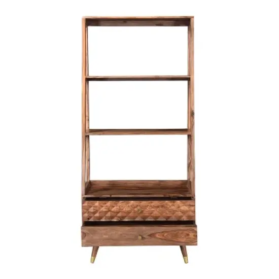 74" Nadir 2 Drawer Bookcase Brown - Treasure Trove Accents image {2}