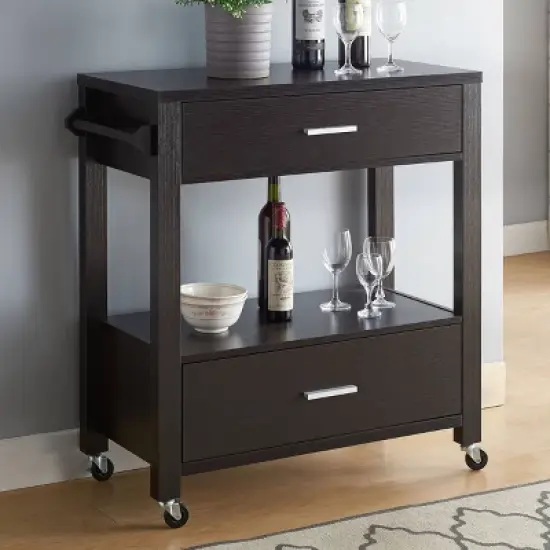 Umberra 2 Drawer Kitchen Cart Red Cocoa - HOMES: Inside + Out image {1}