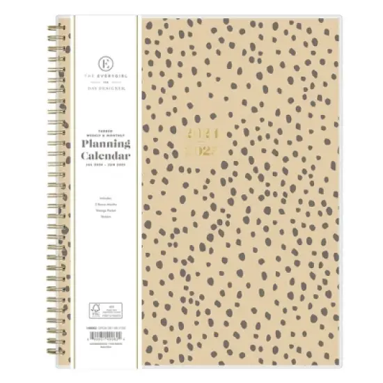 The Everygirl X Day Designer 2024-25 Weekly/Monthly Planner 11"x8.5" Wirebound Frosted Cover Senegal Tan: Adult Stationery, Tabs image {2}