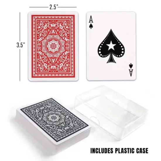 LotFancy 2 Decks Waterproof Plastic Playing Cards with Case, Poker Size Standard Index image {5}