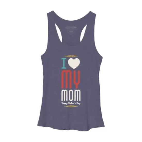 Women's Design By Humans Mother's Day I Love My Mom By tmsarts Racerback Tank Top image {3}