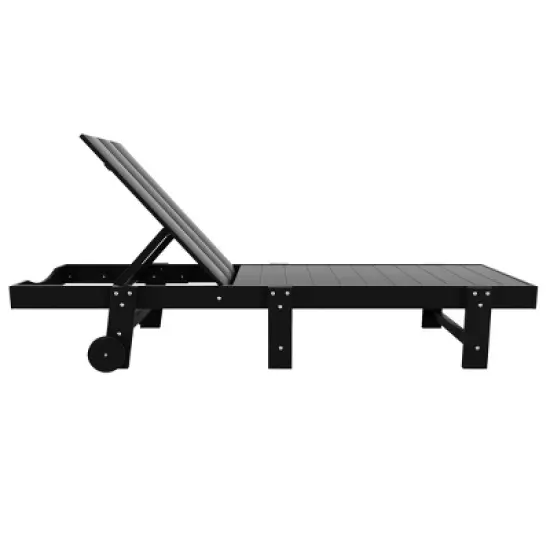 WestinTrends Ashore Modern Poly Reclining Chaise Lounge With Wheels image {3}