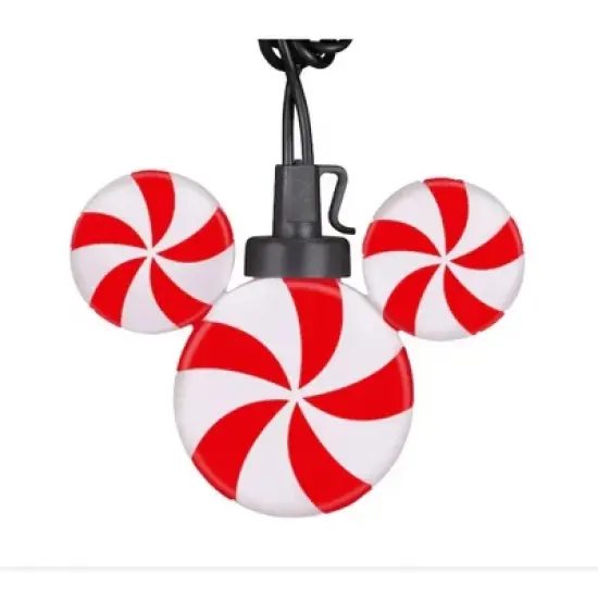 Disney Mickey Mouse Shimmering Magic Set of 12 White LED Plug-In String Lights 11FT image {1}