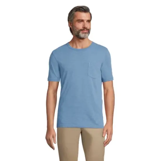 Lands' End Men's Short Sleeve Garment Dye Slub Pocket Tee image {2}