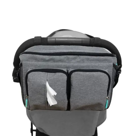 Multi-Compartment Stroller Bag with Adjustable Velcro Straps, Compact & Lightweight Bag for Diapers, Bottles, and Baby Accessories image {1}