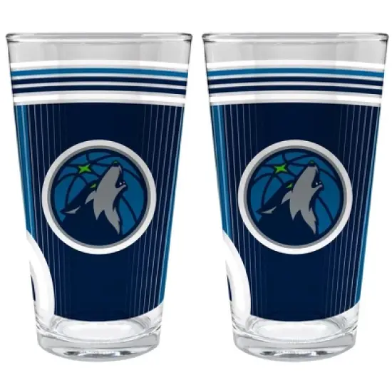 NBA Minnesota Timberwolves 2pc Pint Glass Set image {1}