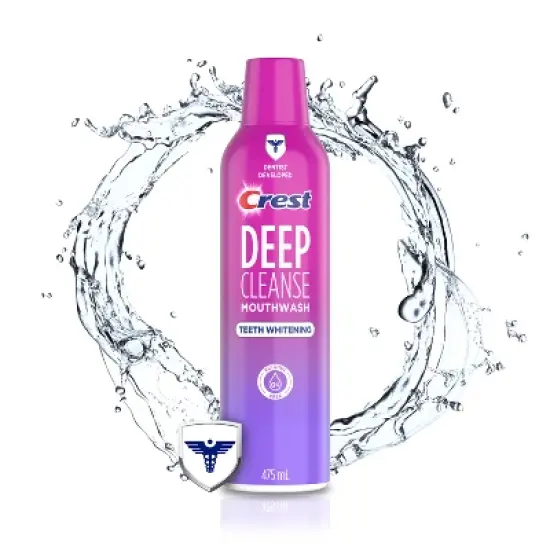 Crest Deep Cleanse Teeth Whitening Mouthwash - Light Mint - 475ml image {1}