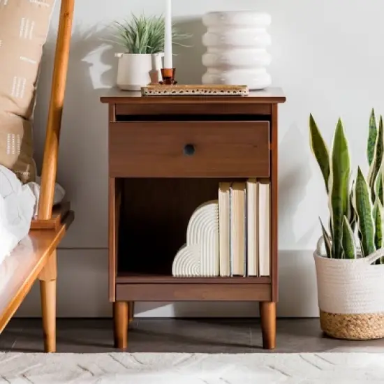 Stiva Classic Mid-Century Modern 1 Drawer Nightstand - Saracina Home image {14}