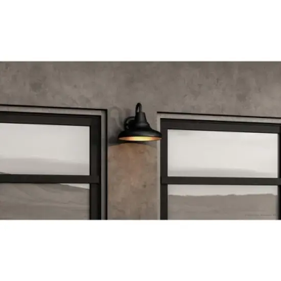 Urban Ambiance Luxury Industrial Outdoor Wall Sconce 10.5''H x 12''W,  Midnight Black Finish,  Pittsburgh Collection, UHP1363 image {2}