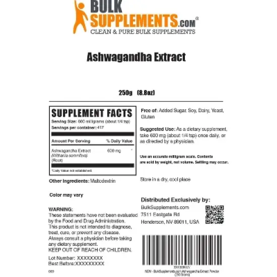 BulkSupplements Ashwagandha Extract Powder image {5}
