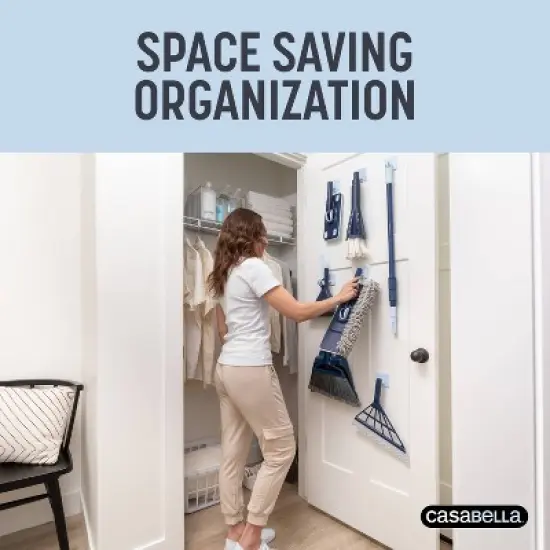 Casabella Click Clean and Organize Angle Broom Head with Dust Pan and Hook image {6}