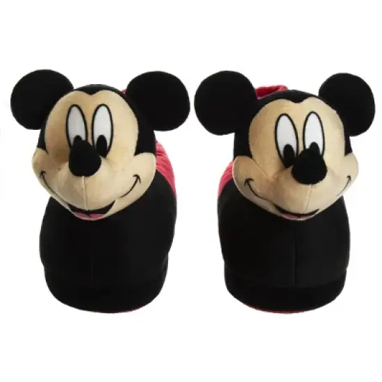 Disney Mickey Mouse 3D slippers - House Shoes Plush Lightweight Warm indoor Comfort Soft Aline - Red/Black 3D (size 5-12 Toddler - Little Kid) image {4}