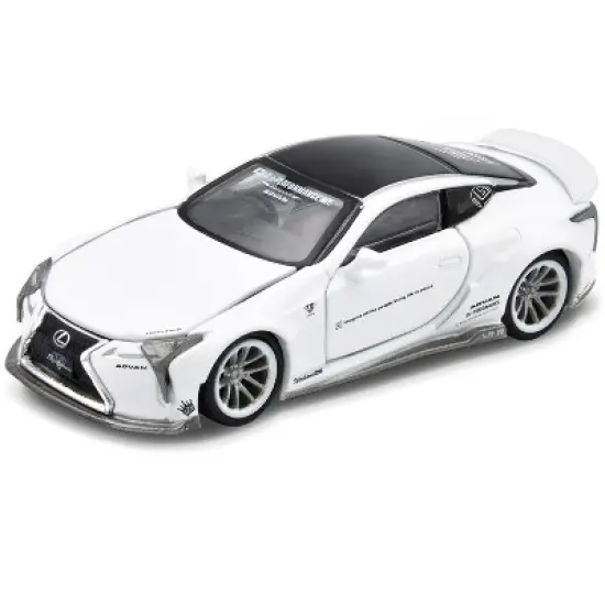 Lexus LC500 LB Works RHD Pearl White with Black Top and Graphics Ltd Ed to 1800 pieces 1/64 Diecast Model Car by Era Car image {1}