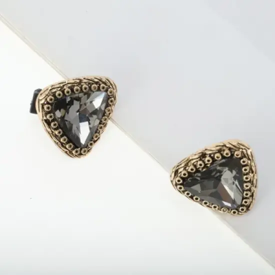 Unique Bargains Triangle Shoelace Charms Dark Grey 1 Pair image {4}