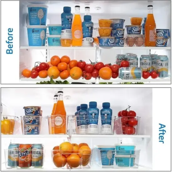 StorageBud Clear Fridge Organizer Bins, Fridge & Freezer Bin Sets image {6}