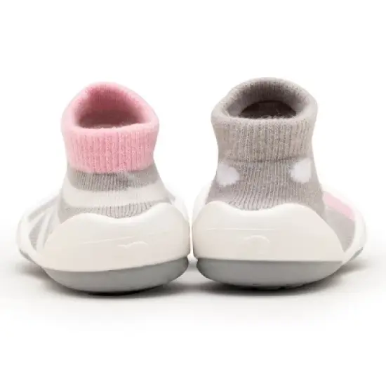 Komuello Baby  Girl First Walk Sock Shoes Dots & Stripes image {4}