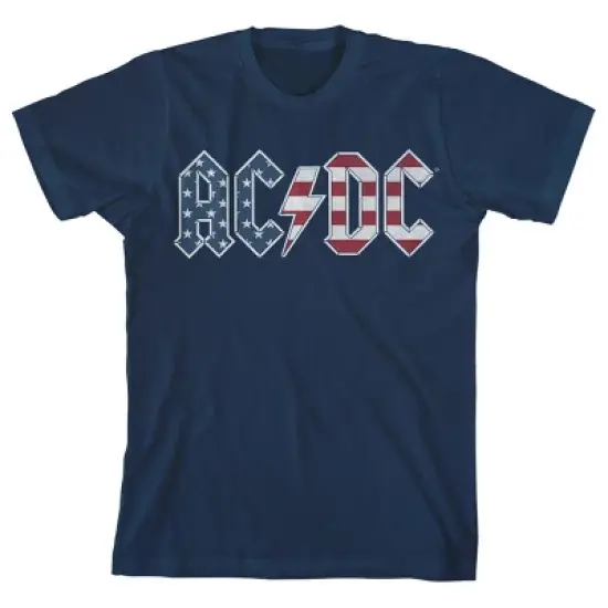 ACDC Rock Band Americana Logo Boy's Navy T-shirt image {3}