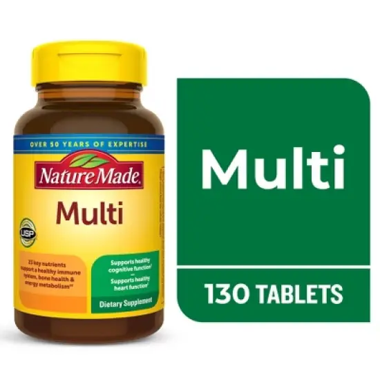 Nature Made Complete Multivitamin Mineral with Iron Nutritional Support Tablets - 130ct image {7}