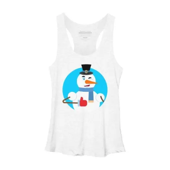 Women's Design By Humans Snowman thumbs up winks emoji. New Year and Christmas By Roplon Racerback Tank Top image {3}