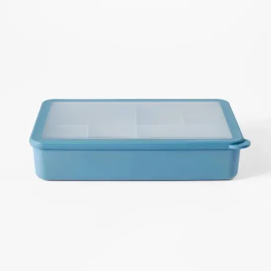8-Compartment Large Plastic Snack Bento Box Blue - Figmint&trade;: Recycled PET, Dishwasher & Microwave Safe image {3}