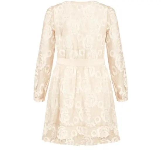 Women's Plus Size Lace Fly Away Dress - Beige | CITY CHIC image {4}