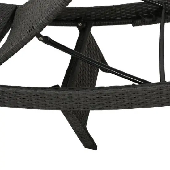 GDFStudio Lakeport Outdoor Wicker Armless Adjustable Chaise Lounges (Set of 2) image {6}