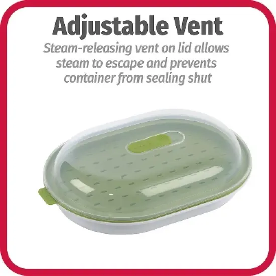 GoodCook BPA-Free Plastic Microwave Vegetable and Fish Steamer, Green,Green image {6}