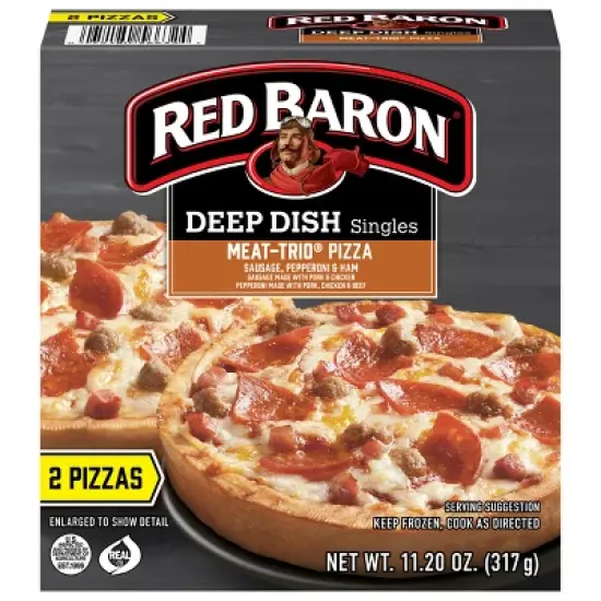 Red Baron Meat Trio Frozen Deep Dish Personal Pizza - 11.2oz image {15}