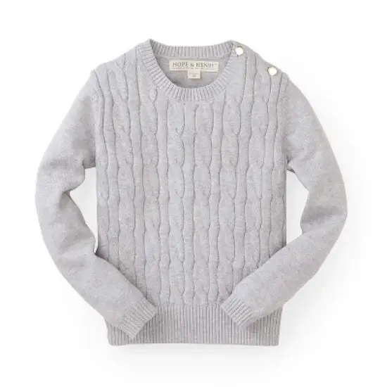 Hope & Henry Girls' Cable Front Sweater, Kids image {6}