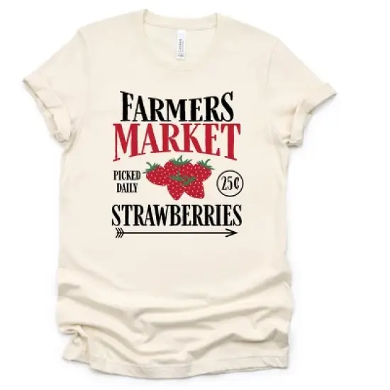 Simply Sage Market Women's Farmers Market Strawberries Short Sleeve Graphic Tee image {4}